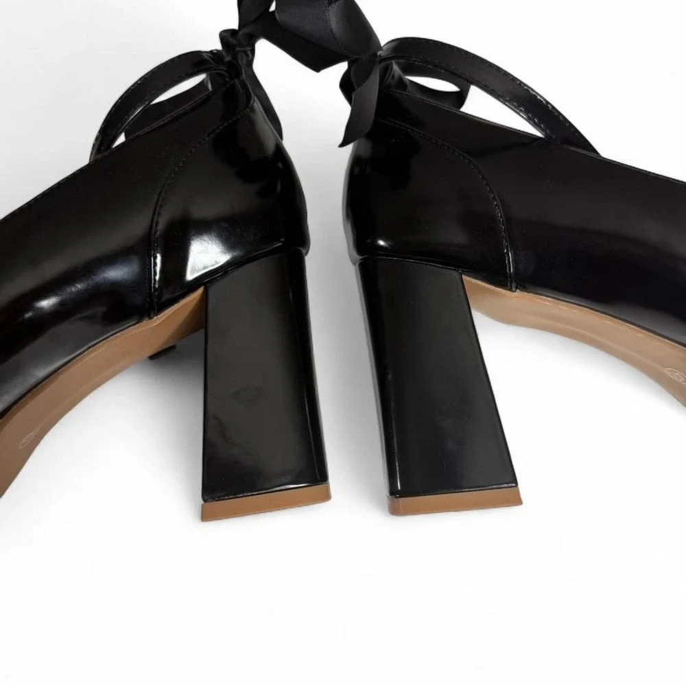 Black Patent Mary Jane Heels w/ Bow Gothic Dark Academia